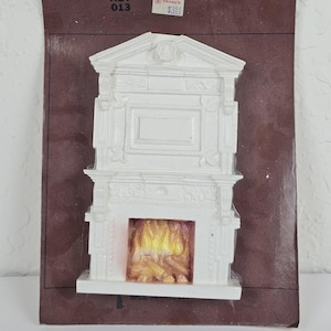 Antique Dollhouse Fireplace, Vintage Dollhouse Miniature Fireplace, Mini White Fireplace, Miniature Fireplace, Dollhouse Living Room