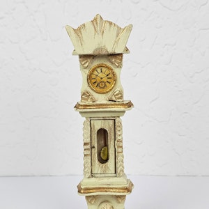 Vintage Dollhouse Victorian Clock, Antique Dollhouse Grandfather Clock, Miniature Clock, Mini Grandfather Clock