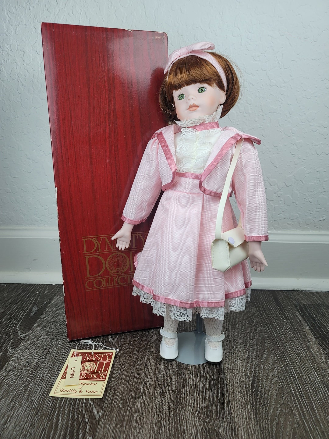 Vintage Dynasty Dolls Lynn Porcelain Bisque Doll, I,16 Doll, in Box W