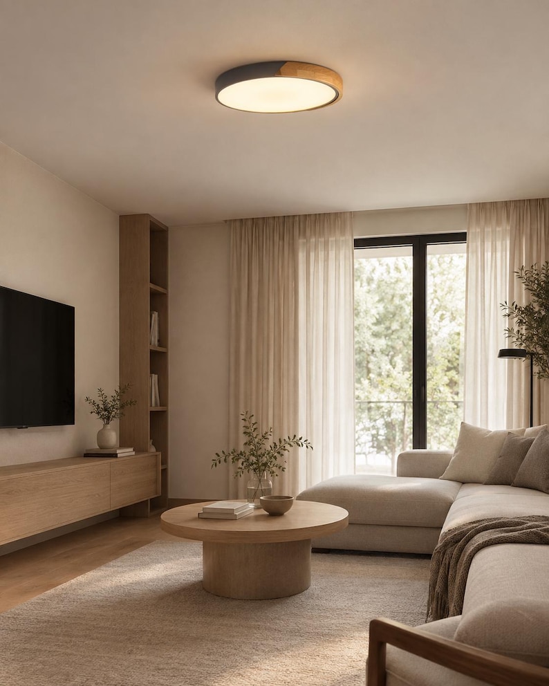 Colorful Round LED Ceiling Lamp. Modern Flush Mount Light Fixture ...