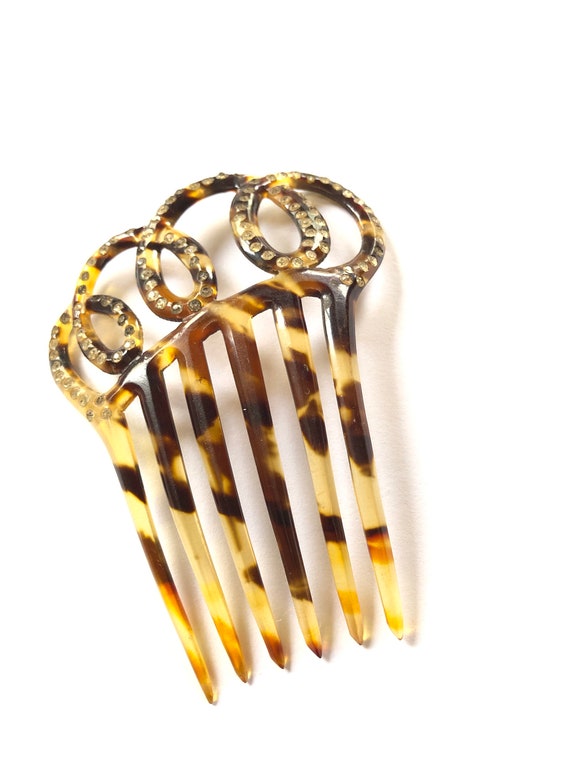 Vintage Hair Comb, Faux Tortoise Shell Hair Comb,
