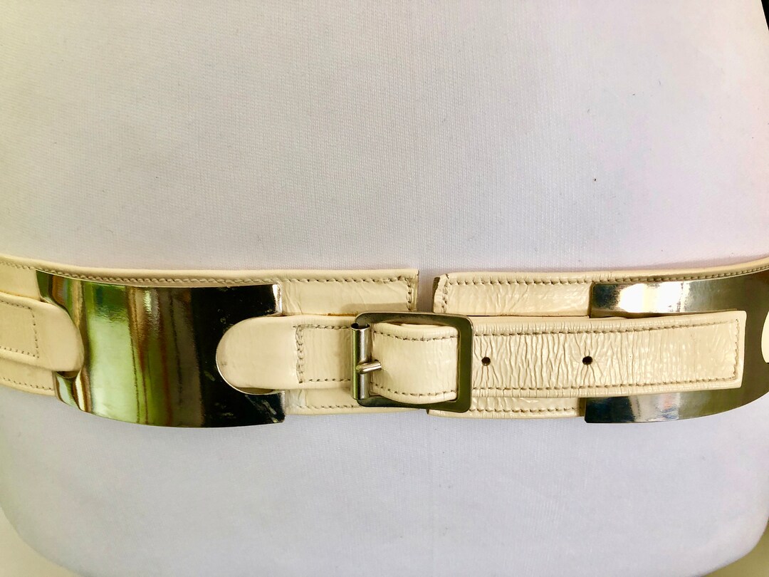 Vintage Belt 1960's White Leather Belt Mod Fashion Belt - Etsy