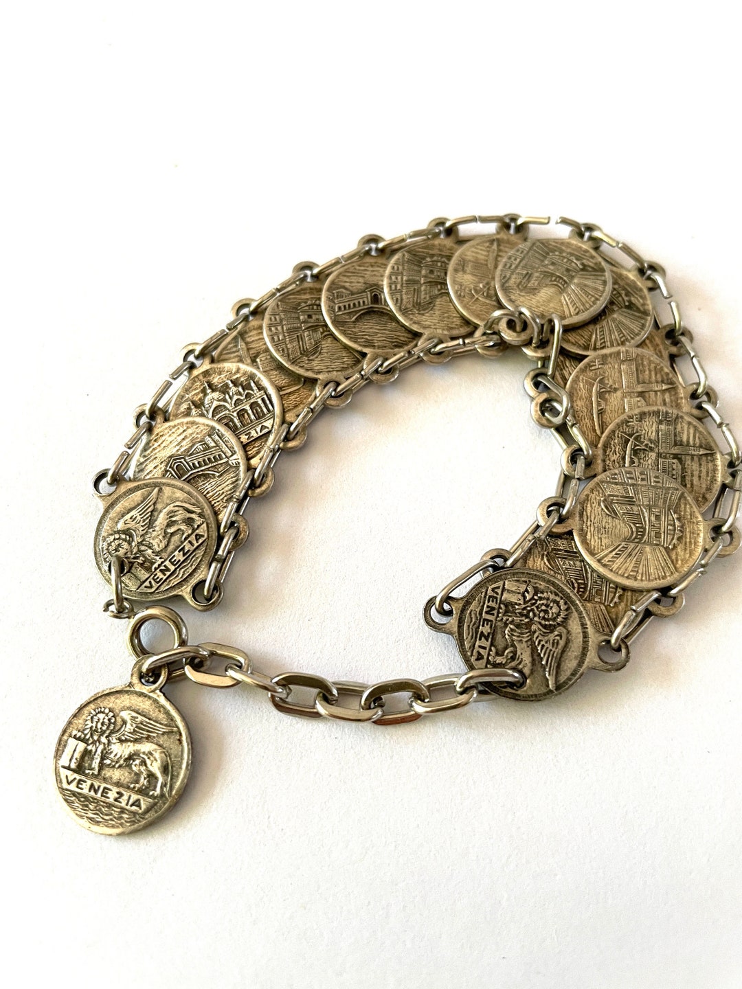 1970's VENEZIA Souvenir Coin Bracelet Costume Bracelet Etsy