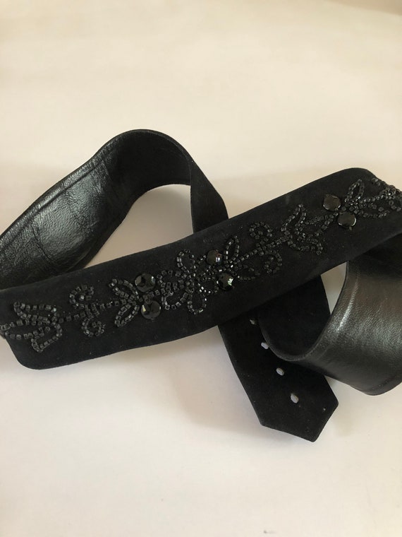 beaded black belt