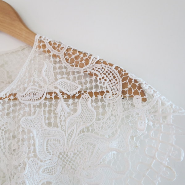 Antique  Lace Shawl Collar - Vintage Wedding Accessory  - Victorian Shawl Collar - Edwardian Beauty