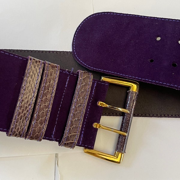 Purple Suede Belt - Etsy