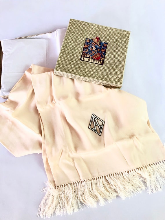 Vintage Monogrammed " A " Silk Scarf, "A" 1920's