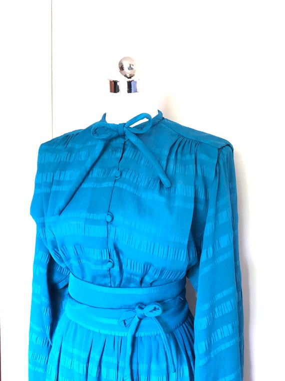 Prue Acton Dress, 1980's Blue Dress, Aussie Design