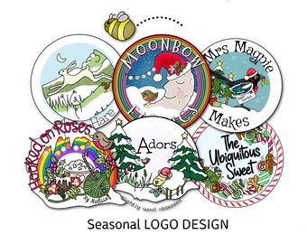 Diseño de logotipo personalizado de temporada: Ilustración de marca empresarial (digital)