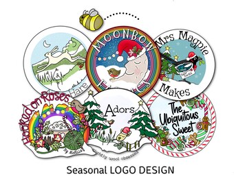 SEASONAL Christmas Yule Easter Halloween Custom LOGO DESIGN Business Branding