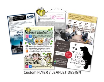 Flyer, Poster or Leaflet Design - A6, A5 or A4 size Custom DESIGN ONLY