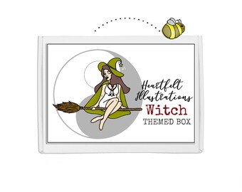 Witch Pagan Ying Yang Wheel of the Year Illustrated Gifts and Stationery Letterbox Gift THEMED BOX