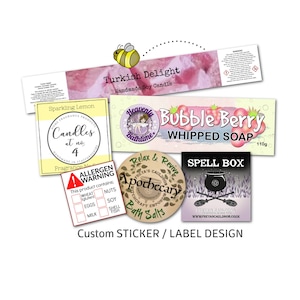 STICKER personnalisé ou CONCEPTION D'ÉTIQUETTE de produit - dimension/forme comme demandé - conception d'étiquette adhésive de marchandise promotionnelle