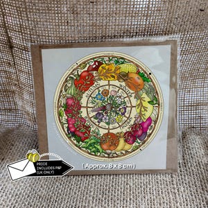 Rad des Obstes & Gemüse Sticker: Geburtsblumen, Pagan Sabbats Rad