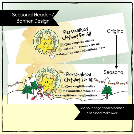 Seasonal Christmas Custom Banner Header Version Etsy