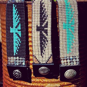 Leather Cuff Bracelet; Mini Thunderbird
