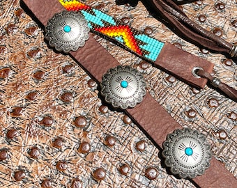 Turquoise Concho Hatband; Sundance