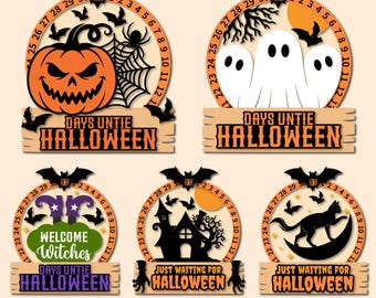 Halloween Countdown Sign Bundle, Spooky Cricut Designs, Glowforge svg, Days Until Halloween