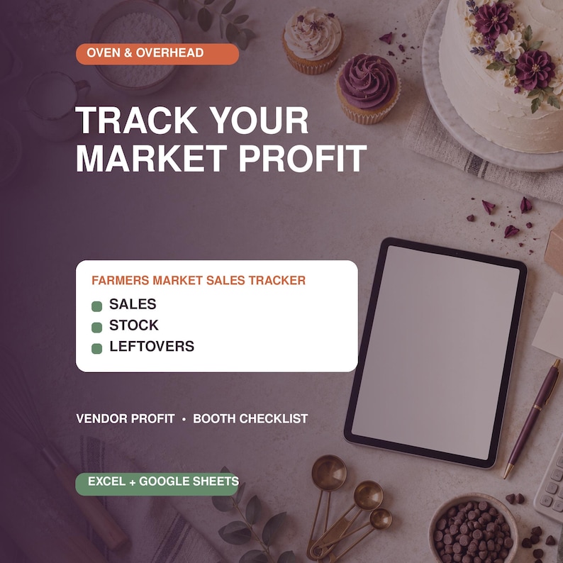 Farmers Market Sales Tracker Spreadsheet | Vendor Profit, Inventory ...
