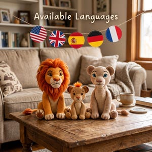 Lion King Crochet Pattern Bundle PDF | Simba, Nala & Baby Simba Amigurumi | Instant Digital Download