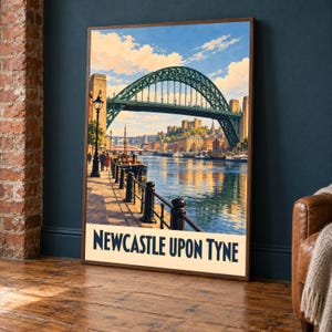 Newcastle Canvas Print, Byker Community Heritage Artwork, City-Icons Collage, Geordie Culture Décor for Home or Office, newcastle art