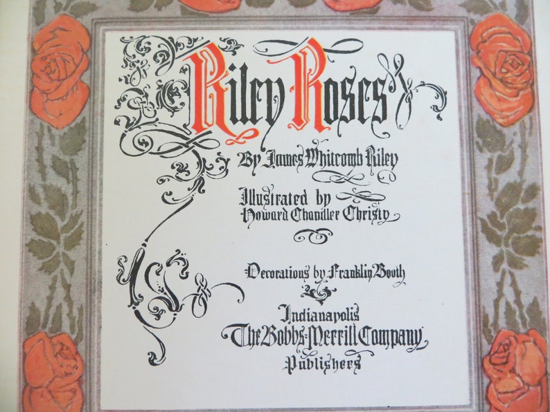 1909 Riley Roses by James Whitcomb Riley, Book of Poetry. 1st Edition image 4