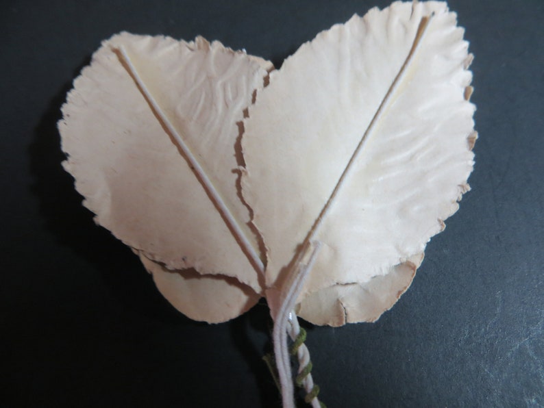 Silver Paper Foil CorsageBoutonniere Vintage Made in Japan Double Leaf with Flower 2 Flowers