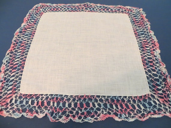 Vintage Crocheted Lace Handkerchief - image 1