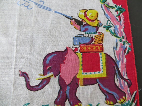 On Safari Children's Vintage Handkerchief - image 3