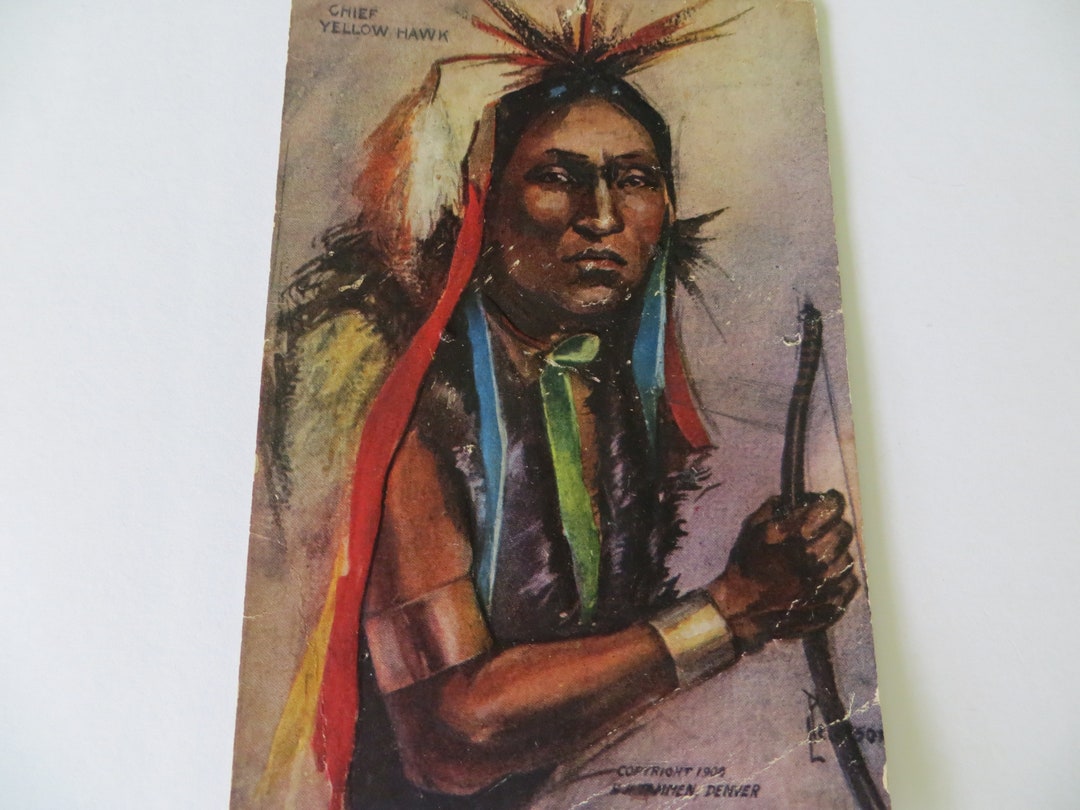 Chief Yellow Hawk Postcard From 1906 Etsy