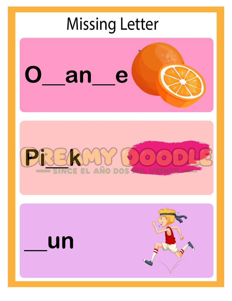 Missing Letter Worksheets | Alphabet & Word Practice | 20-page ...