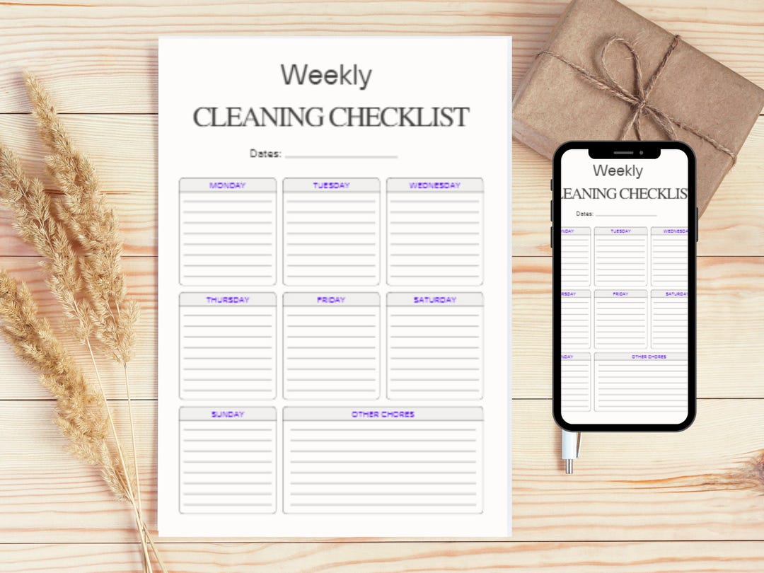 Cleaners Checklist Cleaning Schedule Printable Pdf, House Cleaning Checklist, Weekly Home ...