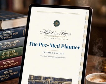 Pre-Med Planner | Hyperlinked Digital Planner for iPad, GoodNotes MCAT Study Planner, Shadowing Log