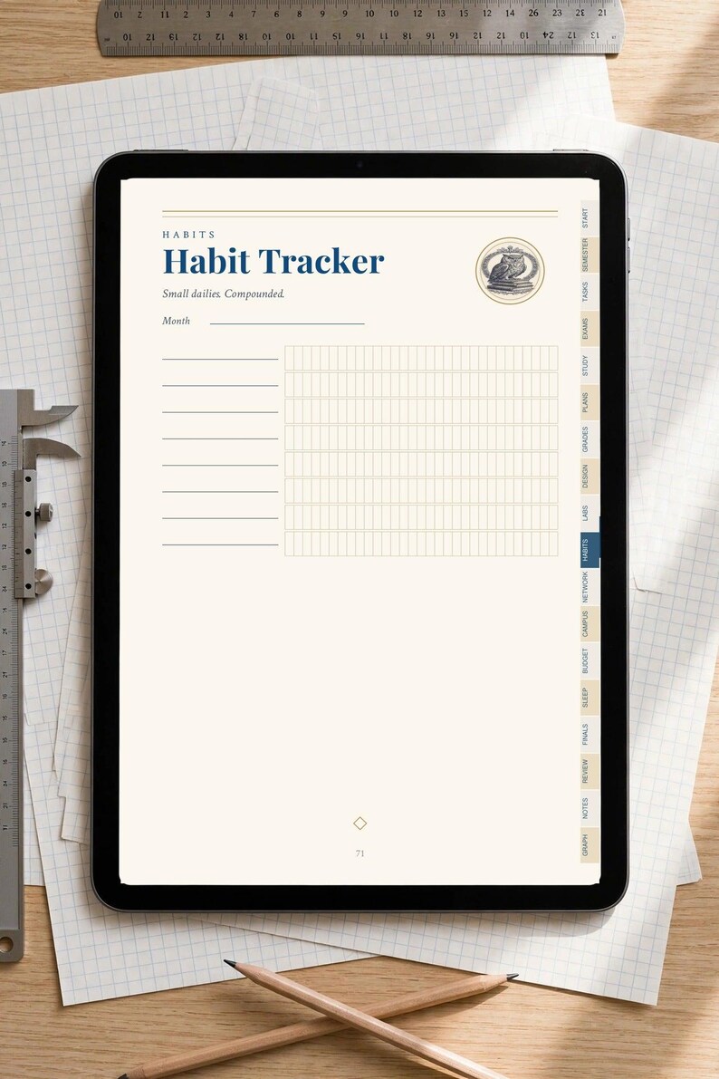 Engineering Planner | Hyperlinked Digital Planner for iPad, GoodNotes Engineering Student Planner, Undated image 4