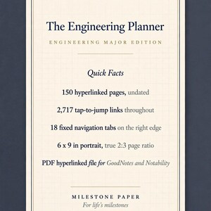 Engineering Planner | Hyperlinked Digital Planner for iPad, GoodNotes Engineering Student Planner, Undated image 5