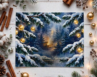 Christmas Postcards Set, Holiday Greeting Cards 4x6, Festive Winter Postcards