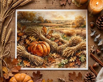Thanksgiving Postcards Set, Grateful Fall Greeting Cards 4x6