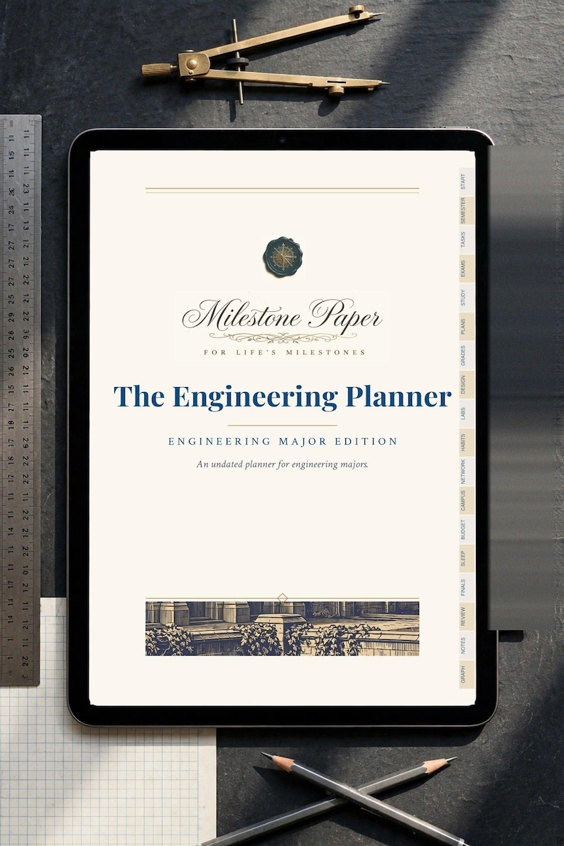 Engineering Planner | Hyperlinked Digital Planner for iPad, GoodNotes Engineering Student Planner, Undated image 1