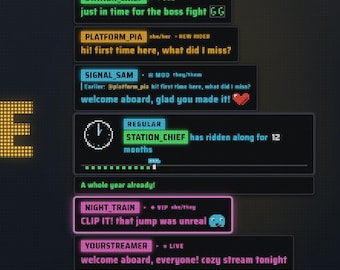 LED Chat Overlay for Twitch | Unique Animated Train Station Display Chat Box for StreamElements | Retro Pixel Marquee Widget