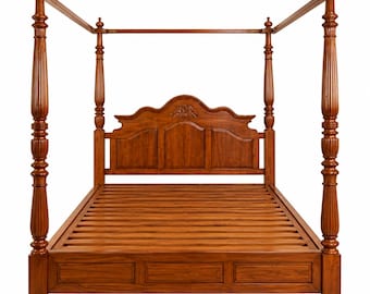 Teakhouten hemelbed in kingsize formaat
