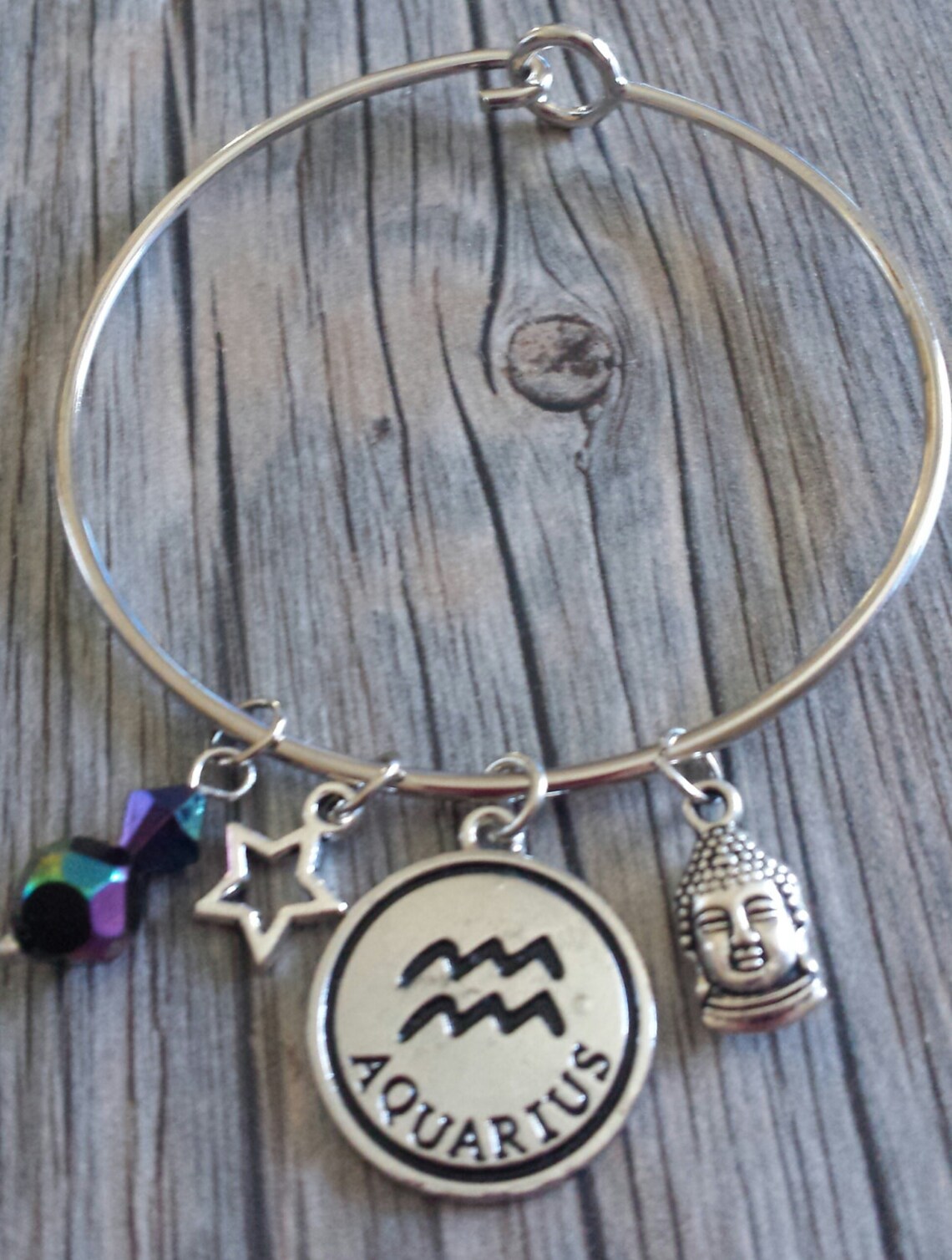 Aquarius Charm Bracelet Aquarius Bracelet Zodiac Bracelet Etsy