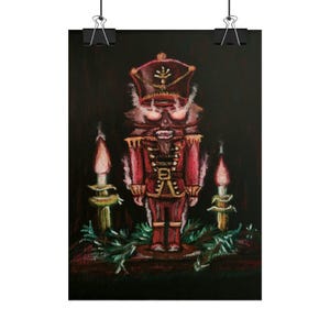 Scary Nutcracker Horror Rolled Posters | Vintage Christmas Holiday Wall Art
