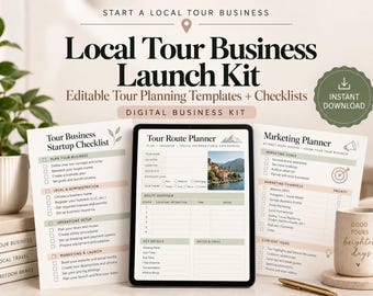 Local Tour Business Launch Kit | Editable Tour Planning Templates & Checklists