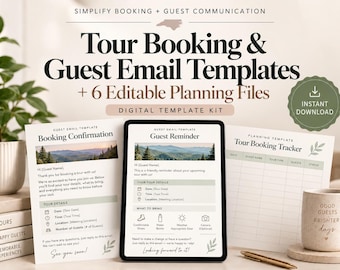 Tour Booking & Guest Email Templates | 6 Editable Planning Files