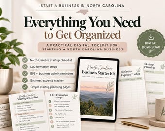 North Carolina LLC Startup Checklist & Business Expense Tracker | NC Small Business Starter Kit