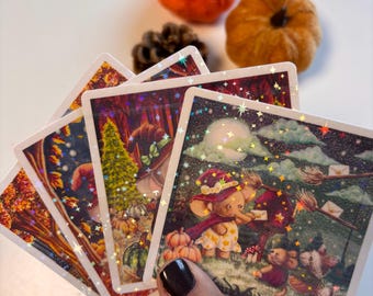 Witchy Ellie Sticker | verschieden Motive, einzeln oder als 4er Set | holographische Vinyl Sticker
