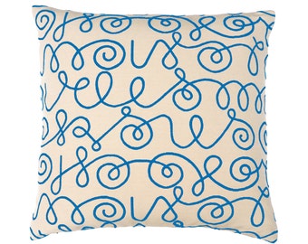 Modern Pillow - Names Blue