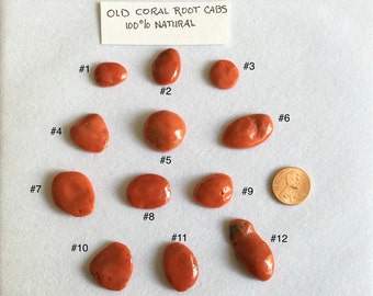 Old Coral Root Cabs - 100% Natural - c 146.58 tcw - Sold By Lot 0r Piece - Earring Material - GIA-GG Carl Lewis Druckman