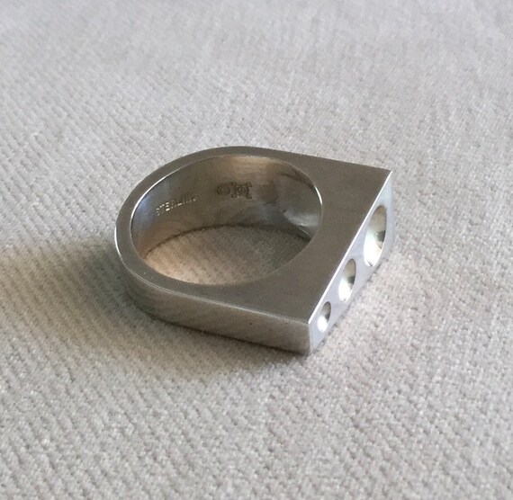 Modernist 1980s Geometric Stackable Statement Rin… - image 4