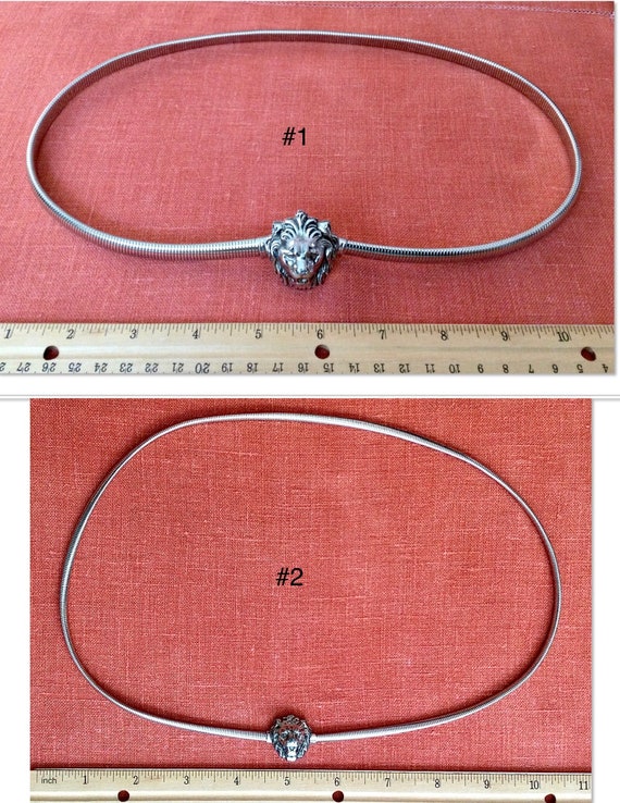 AK Anne Klein 70s Silver Tone Stretch Belts - Lion Head  display picture 1